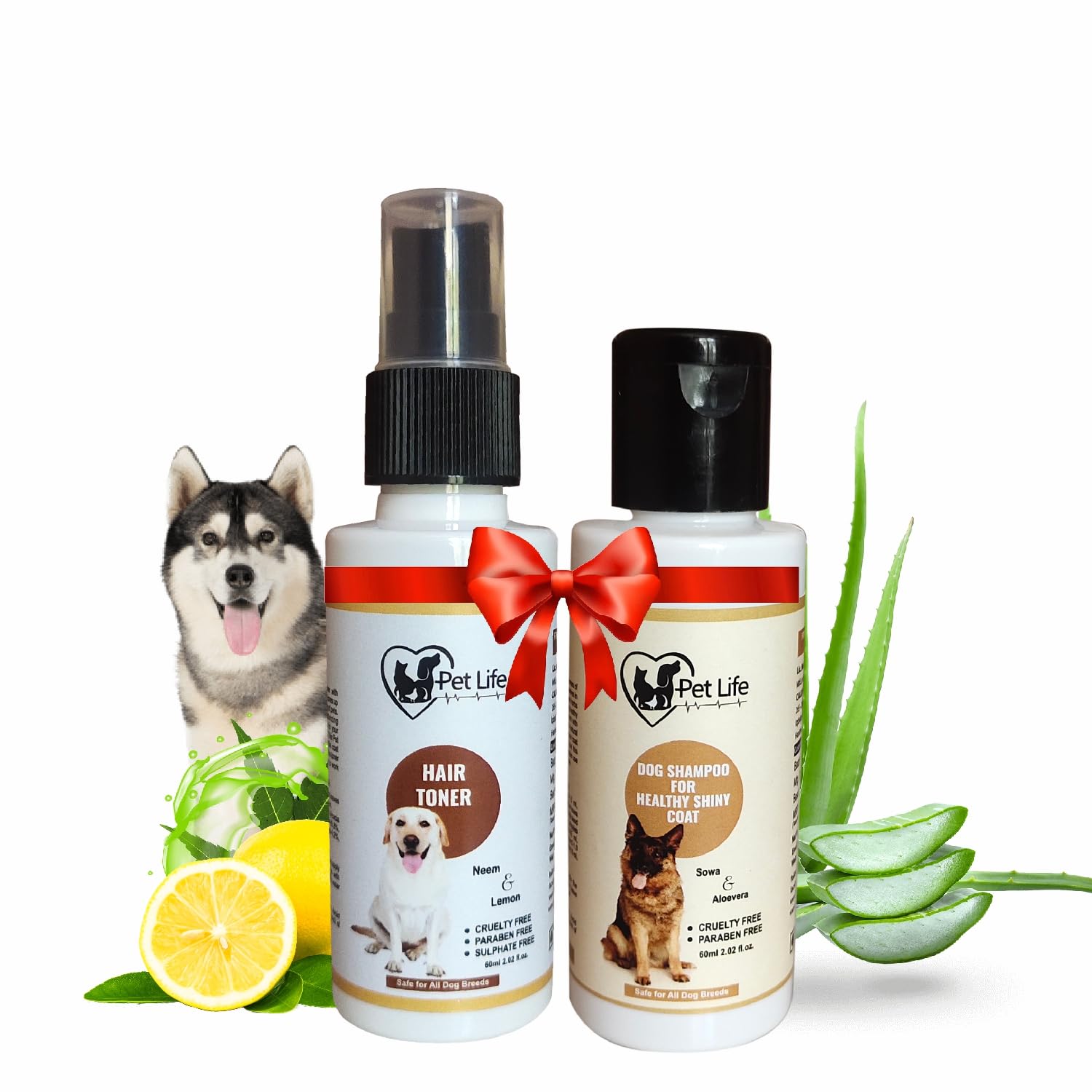 Buy Pet Life Dog Shampoo for Healthy Shiny Coat 60ml + Dog Hair Toner