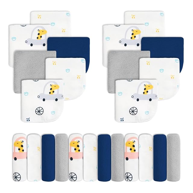 Viviland Baby Washcloths Super Soft Baby Bath Towels for Newborn 24 Pack Absorbent Face Body Wash Cloth for