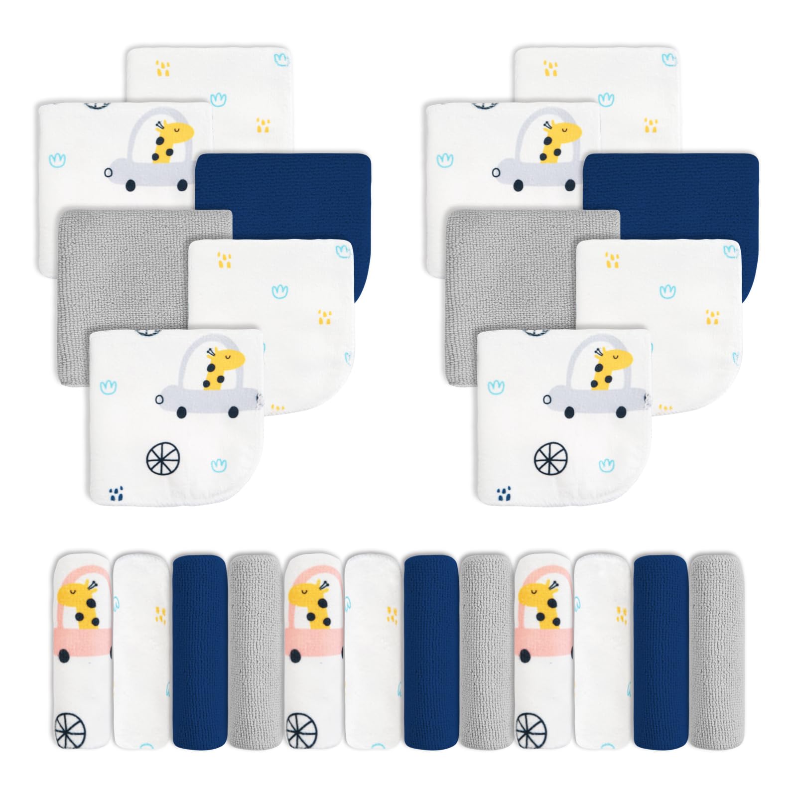 Viviland Baby Washcloths Super Soft Baby Bath Towels for Newborn 24 Pack Absorbent Face Body Wash Cloth for