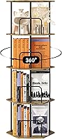Vista 9 de SUNMORY 4 Tier Rotating Bookshelf Tower, Revolving 360 ° Spinning Bookcase, Hexagonal Corner Book Shelf Storage Carousel, Vertical Rotate Turning
