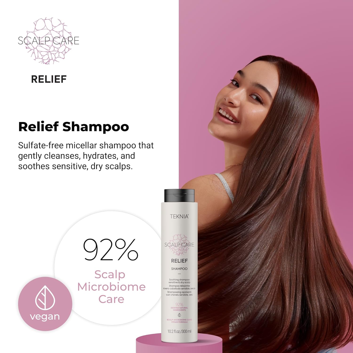 Lakmé Teknia Scalp Care Relief Soothing Shampoo, Dry Scalp Shampoo, 10.2 Fl Oz - Image 2