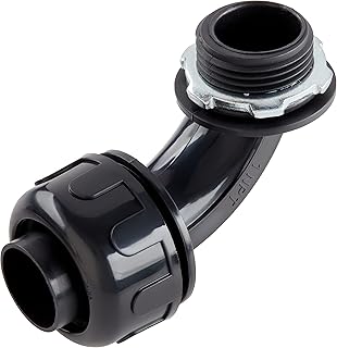 Black UL Listed Non-Metallic Electrical Liquid Tight Conduit Angle Fittings - 3/4
