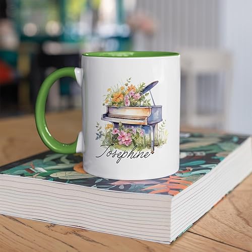 Miniatura 3 de Taza personalizada para músico 2023, taza de piano personalizada con nombre, taza de café de músico de arte 2023, taza de cerámica de piano de