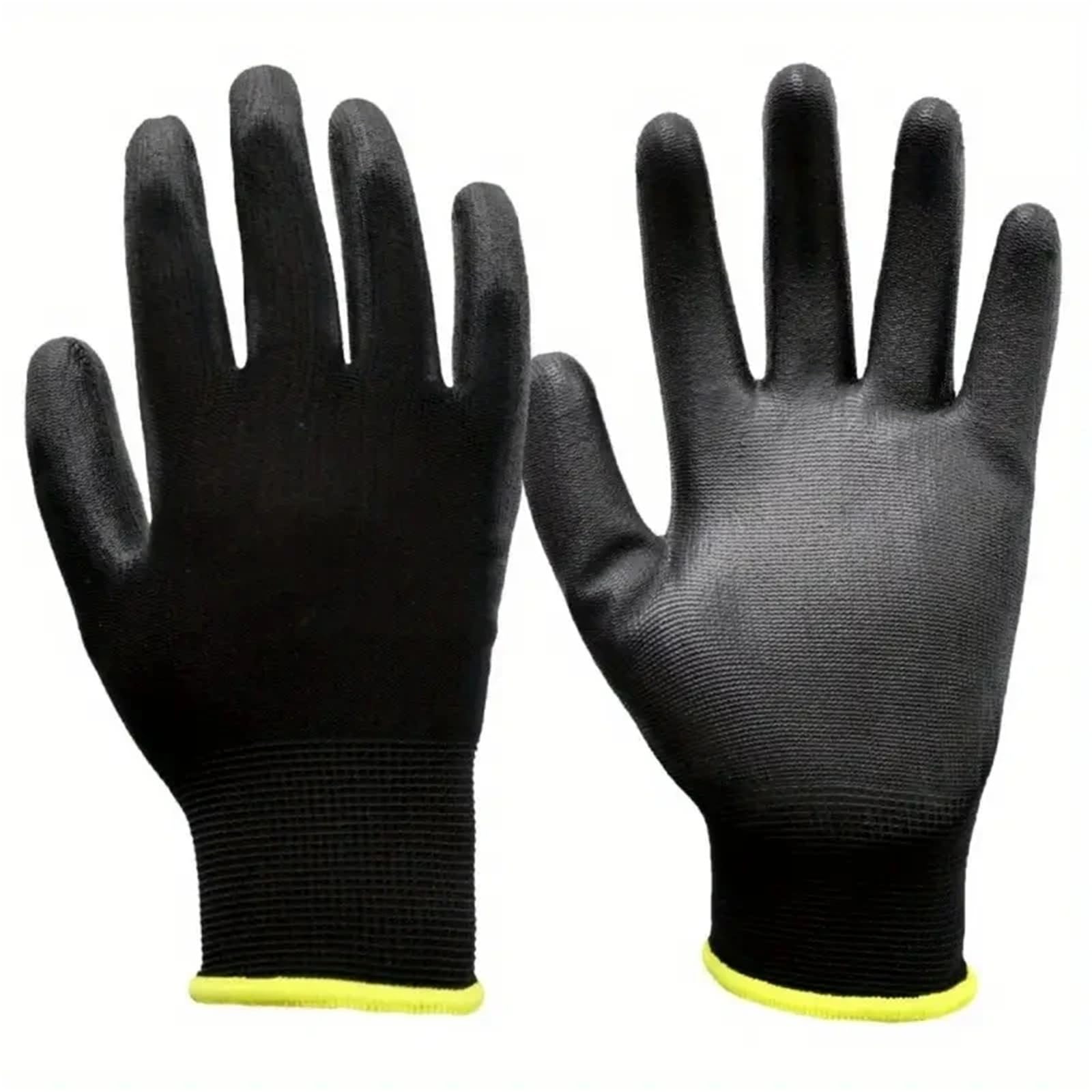 Genérico 12 pares de guantes de trabajo con palma recubierta en negro/gris - Guantes de seguridad for horticultura, carpintería y reparaciones(Gray 36 pairs,XL)