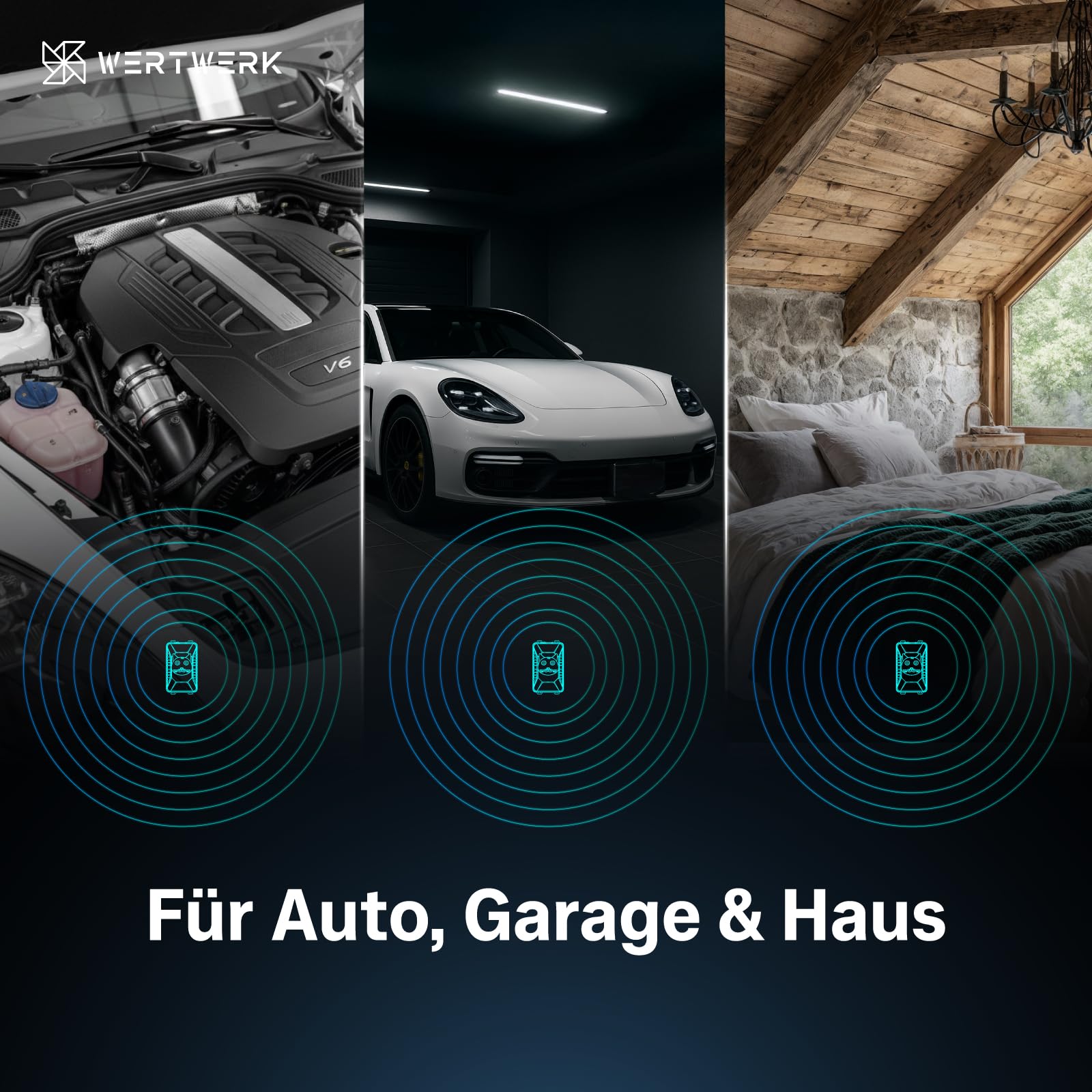 Marderschreck Auto Batteriebetrieben - Marderschreck Ultraschall & Lichtblitz, Marderabwehr Auto Motorraum, Dachboden, Garage & Haus, flexibel nutzbar mit Netzteil oder AA-Batterien