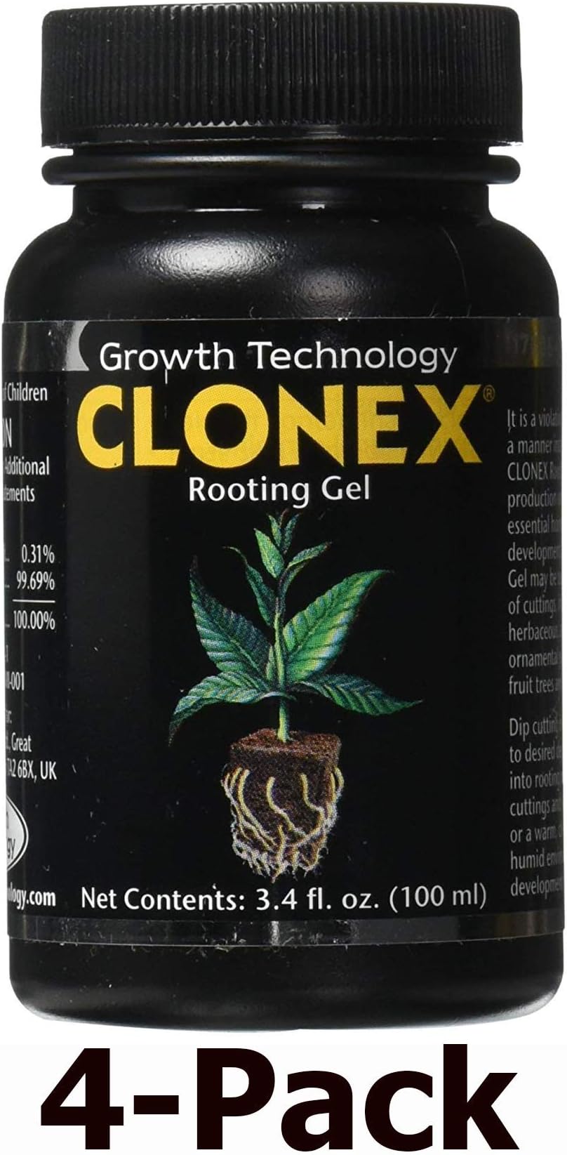Hydrodynamics Clonex Rooting Gel, 100 ml (Brown/A (4-Pack))