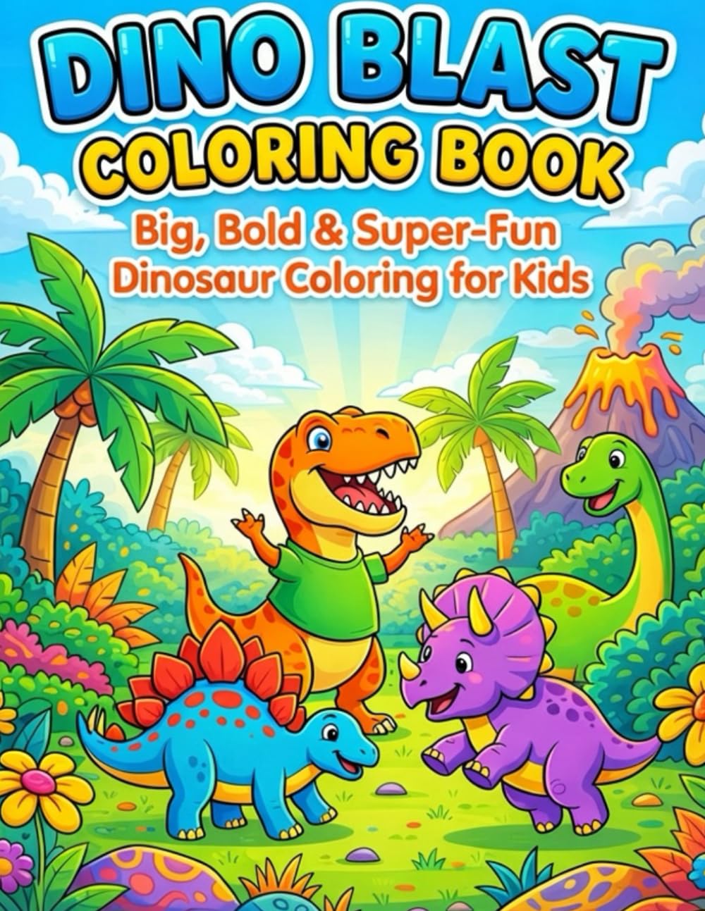 DINO BLAST COLORING BOOK: Big, Bold Super-Fun Dinosaur Coloring for Kids