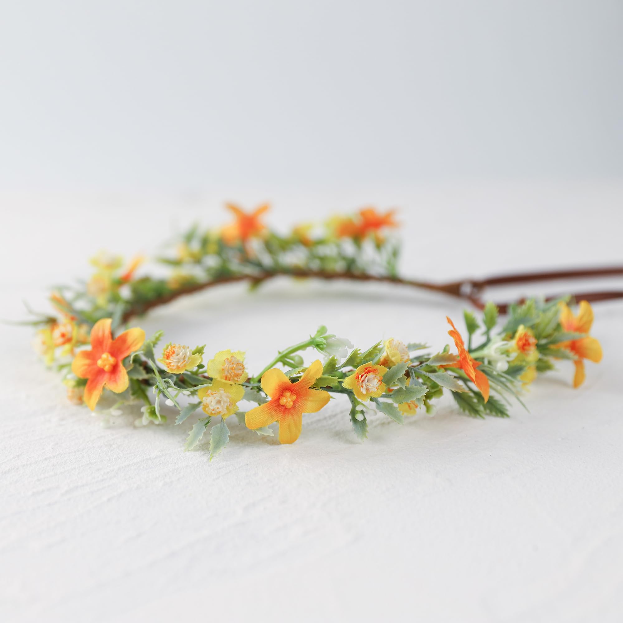 Amazon.com : KorViSHOW Handmade Orange Flower Crown for  display picture 3