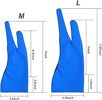 Vista 2 de Guantes para tableta de dibujo de artista, guantes de pintura con gráficos de dos dedos, tamaño libre, creativo tanto para mano derecha como