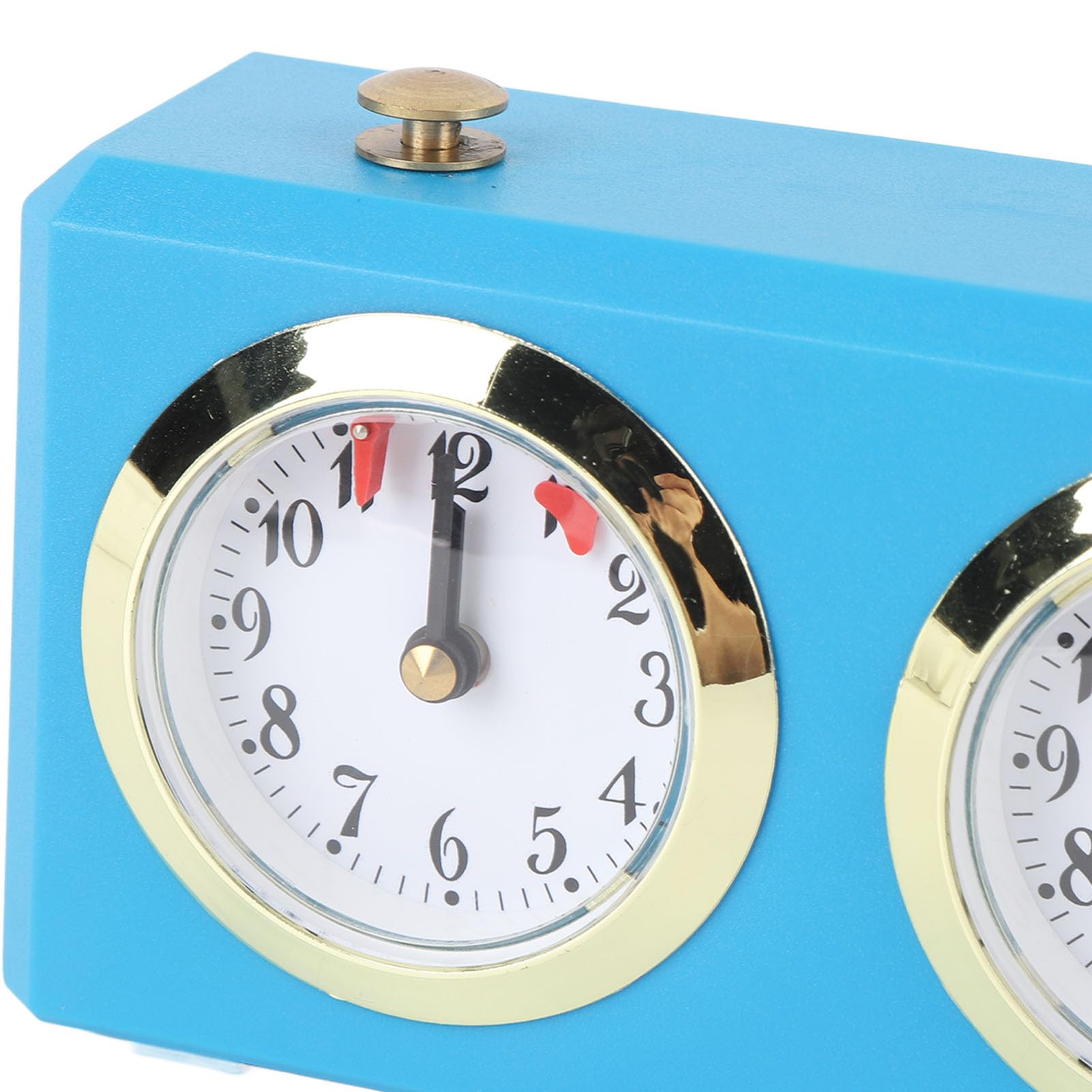 Orologio meccanico a forma di scacchi, vintage, analogico, con grandi quadranti, meccanismo a carica per competizioni Weiqi (azzurro)