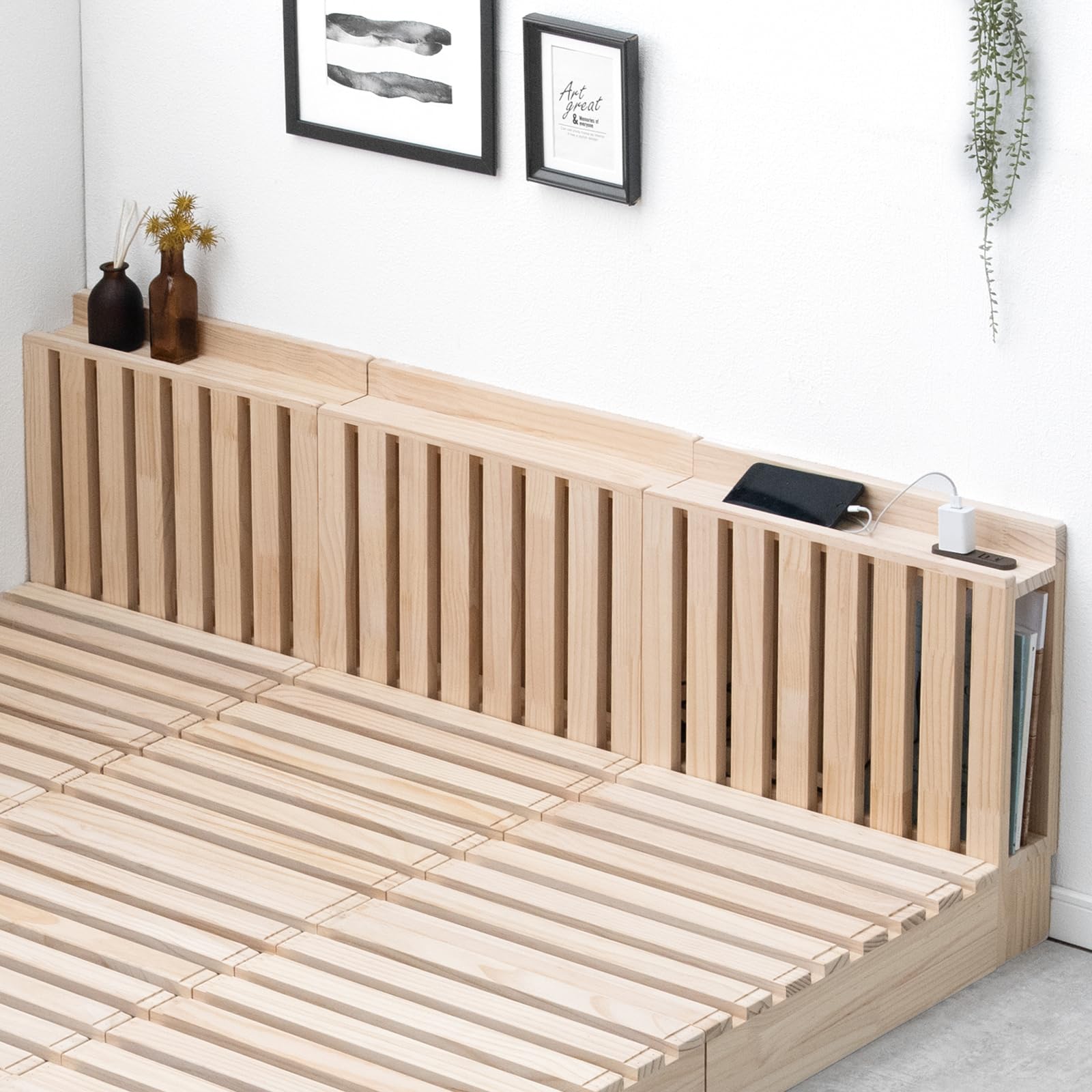 タンスのゲン　パレットベッド専用多機能ヘッドボード4枚 2枚] 当店 パレットベッド専用 多機能ヘッドボード 追加パレット