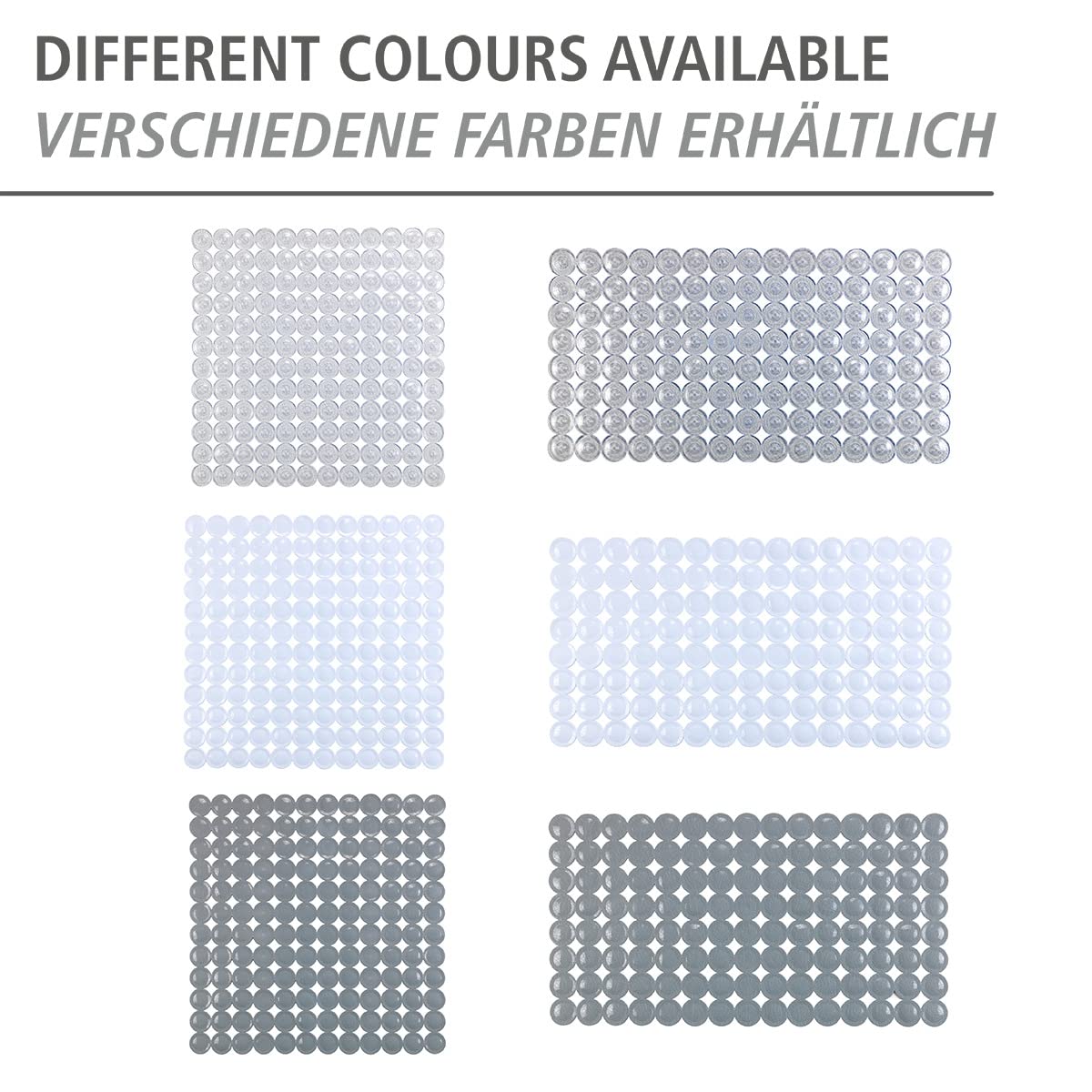 Wenko Tappetino Vasca Antiscivolo Florida | Con Ventose | 90x36,5 Cm | Plastica Bianca | Sicurezza Per Doccia E Bagno