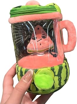 Carrot Blender Plush, My Carrot Mixie Plush Carrot Juicer Blender with Zipper Storage & Keychain, Dual-Purpose Carrot Mixer Decor & Fun Gift Watermelon