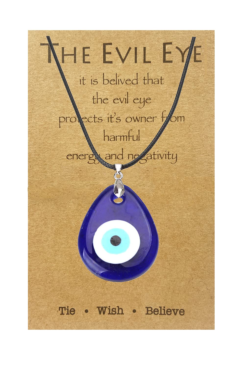 Evil Eye Necklace,Blue Turkish Glass Leather Rope Evil Eye Necklace for Women Men Lucky Protection Necklace Jewelry-image-38