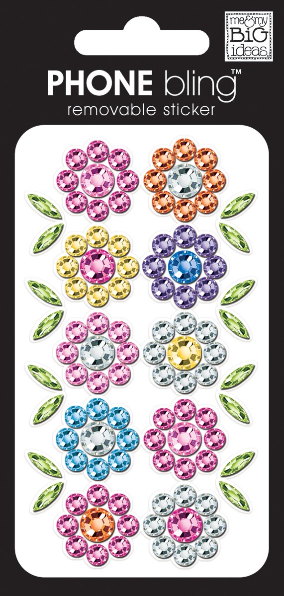 Me & My Big IdeasPhone Bling Removable Cell Phone Embellishment, Multi Flowers