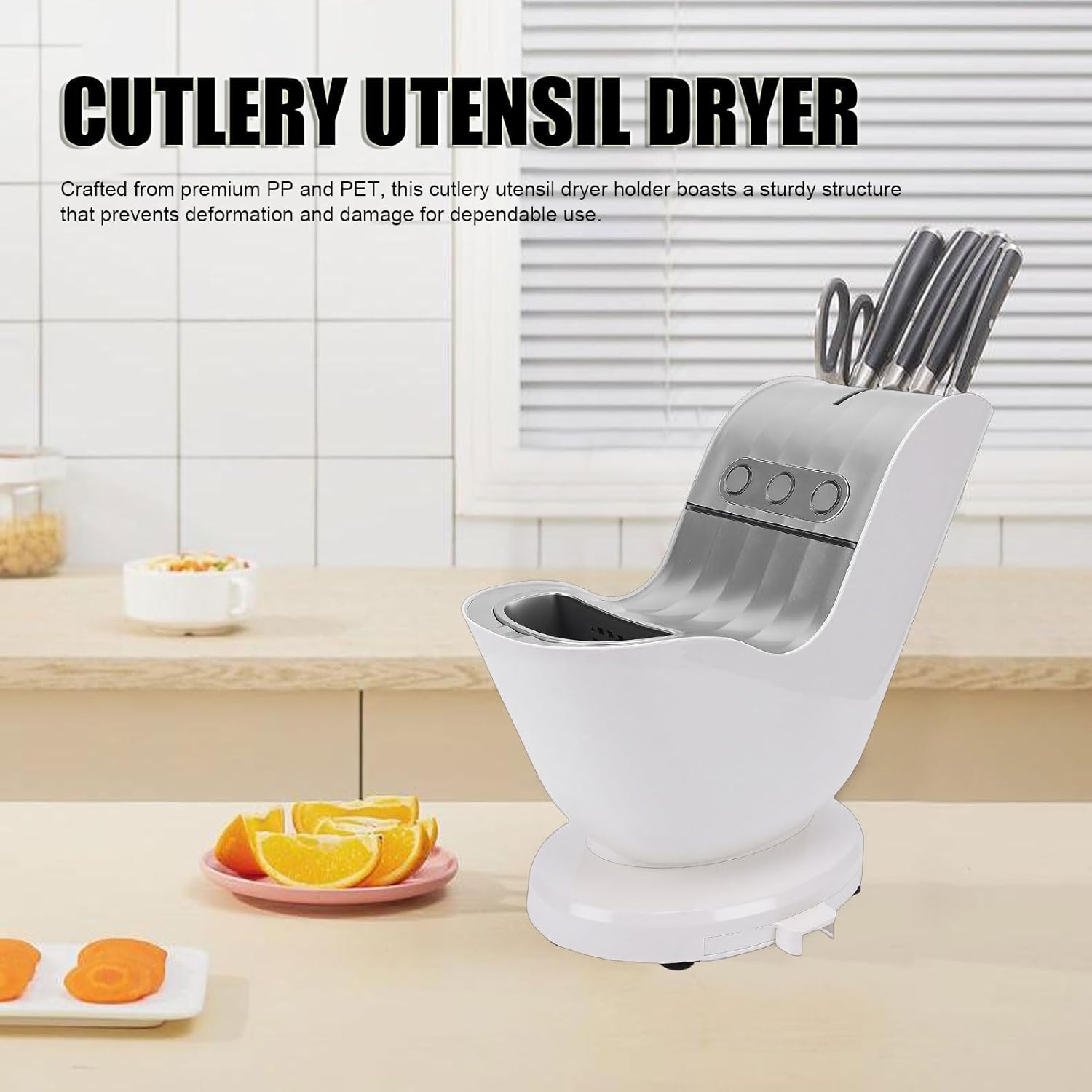 Yosoo PP PET Kitchen Utensil Dryer Holder, Cutter Chopstick Storage Drying Feature Kitchen Organization Chopstick Cutters Storage Organizer Dryer (US Plug)