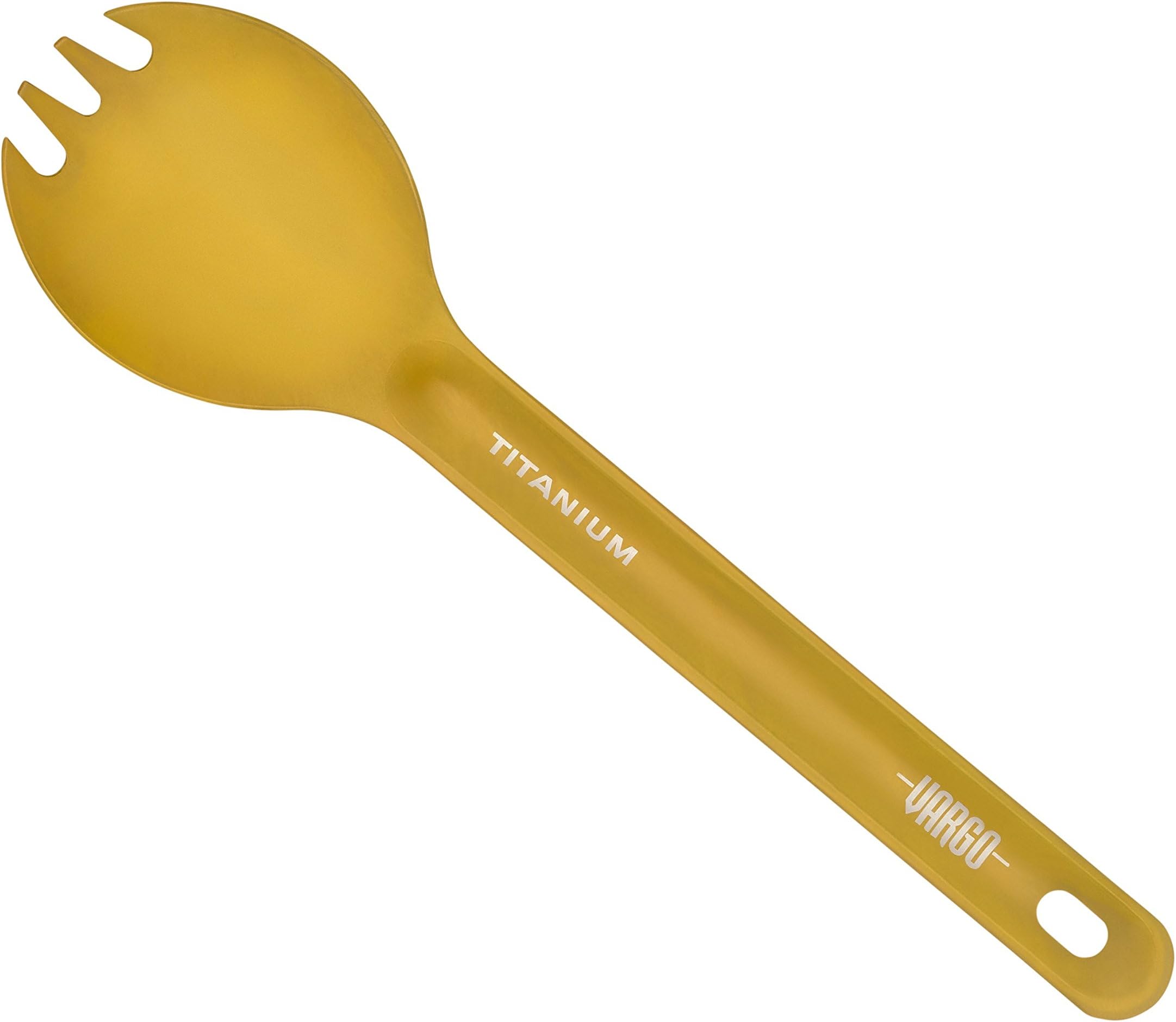 Vargo Titanium Spork ULV, Yellow - Lightweight, Durable, and Versatile Eating Utensil for Backpacking and Camping