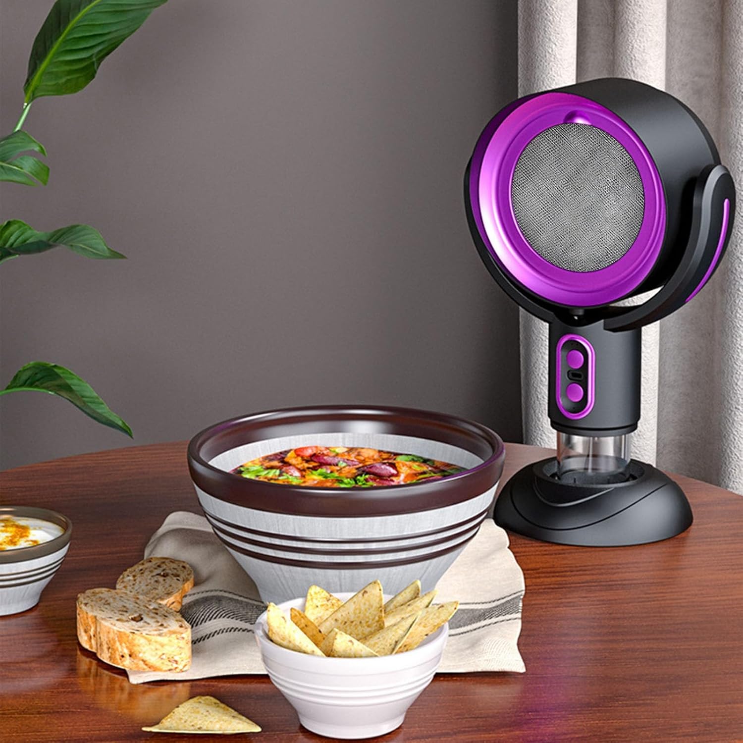Portable Range Hood, 2 Speed USB Kitchen Fan Portable Exhaust Fan For Apartment Kitchen Desktop Range Hood for Indoor Cooktop Use (Black Violet)