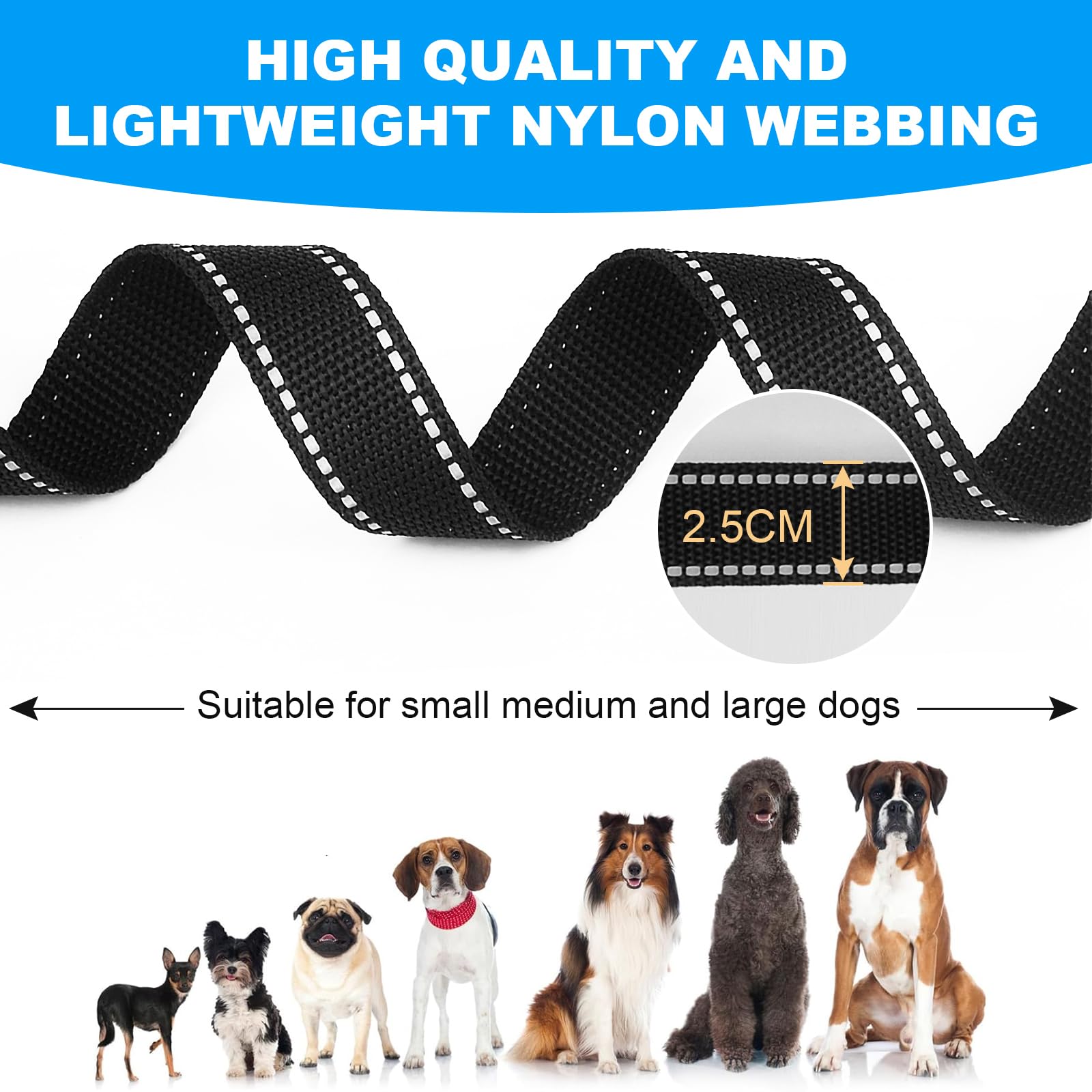 Long Line Dog Lead, 3M 10M 20M 30M Training Leash for Dogs Reflective Recall Dog Training Leads with Soft Padded Handle - Image 4