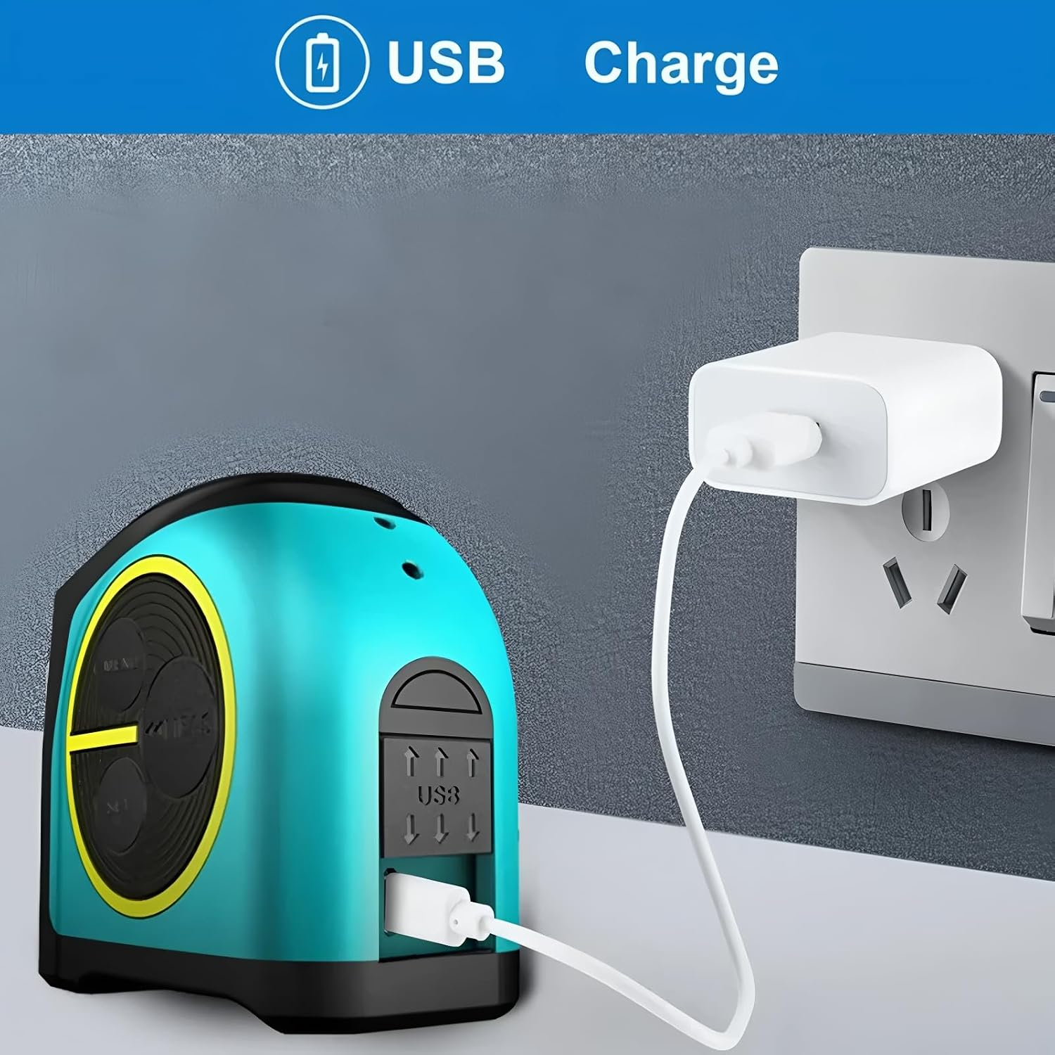FeelTech DT10 connected to a USB charger