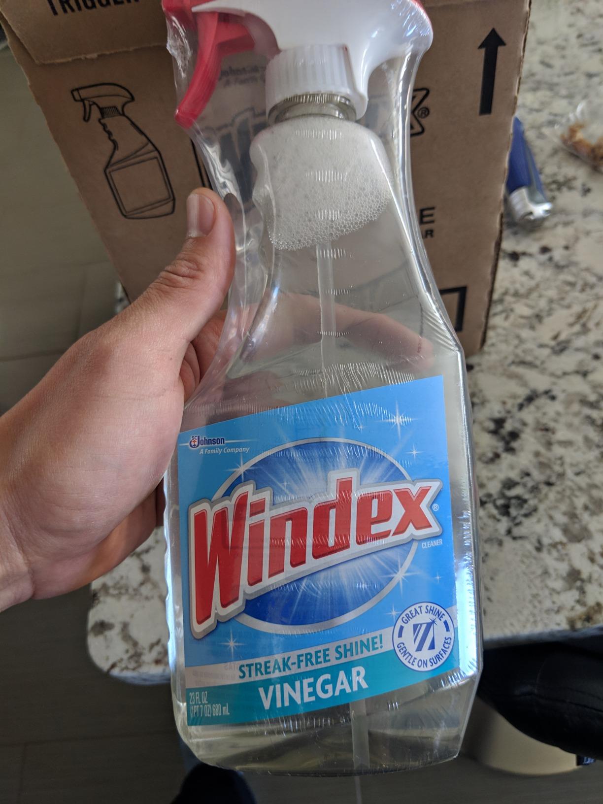 Windex Vinegar Glass Cleaner Trigger, 23 Fluid Ounces Per Bottle (6 Bottles