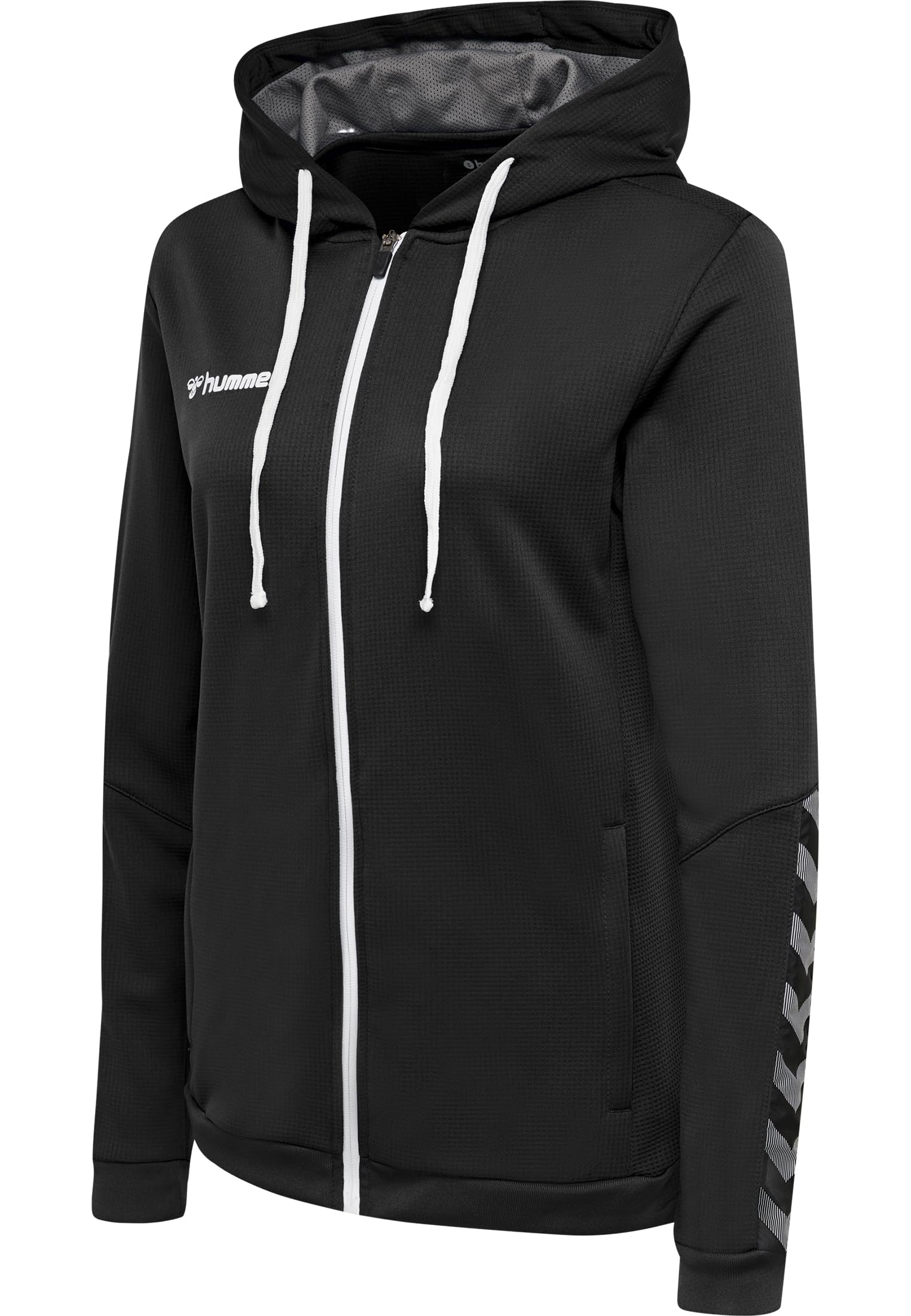 hummel Hmlauthentic Women's Poly Zip Hoodie Black/White