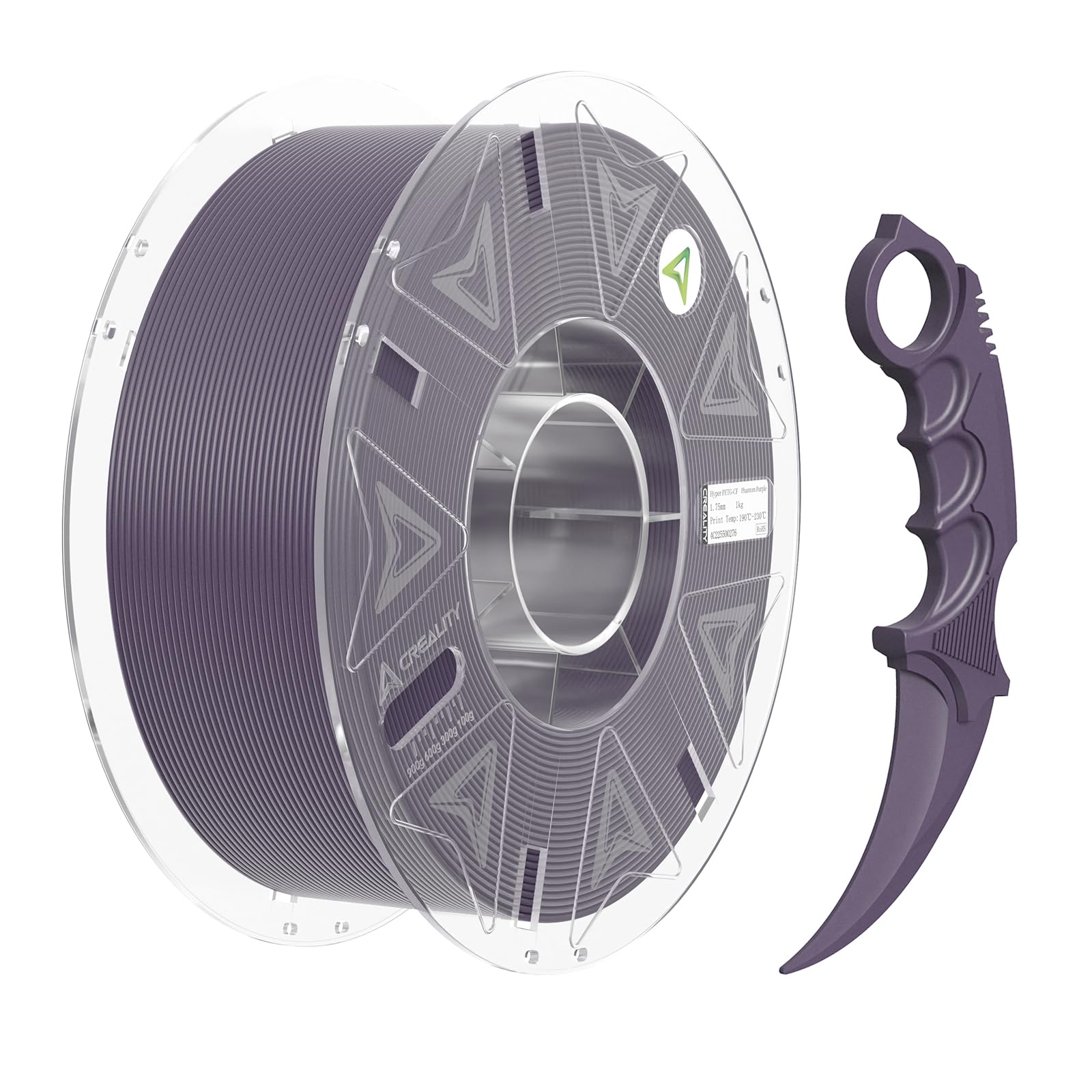 Creality Carbon Fiber PETG Filament 1.75 mm, PETG-CF 3D Printer Filament, Excellent Mechanical Properties, High Impact Strength, Heat-Resistant, Fits