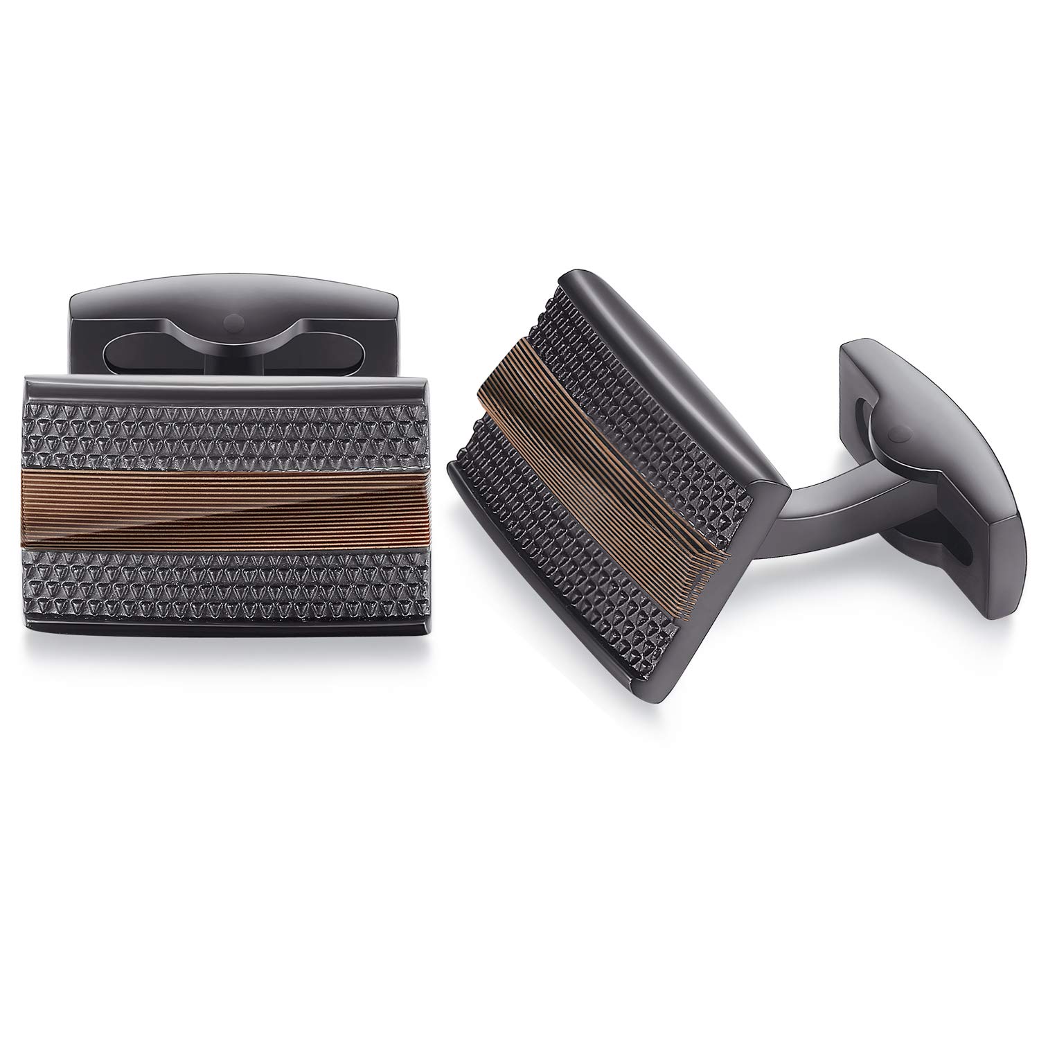 HONEY BEAR rectángulo Gemelos de hombre de negocios de acero inoxidable gemelos