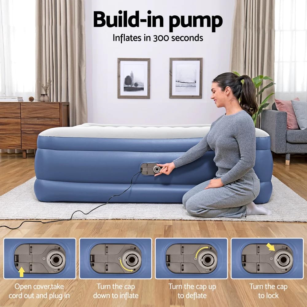 Bestway 67692-3 Materasso Gonfiabile Matrimoniale da 2.03 m x 1.93 m x 56 cm con Pompa Integrata