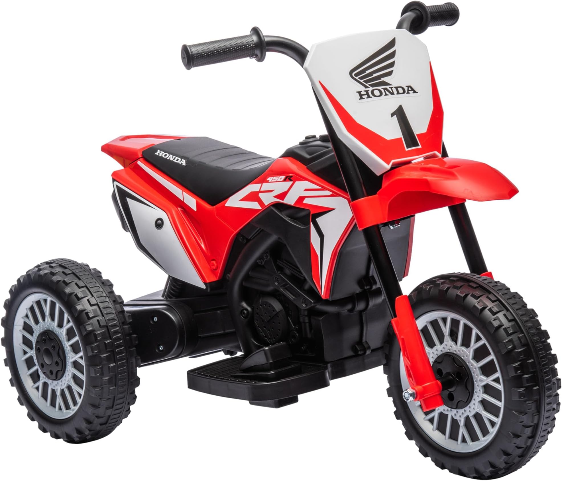 HOMCOM Honda Licensed 6V Kids Electric Motorbike, Three Wheel Ride On Motorcycle Car with Horn, Sound, for Ages 18-36 Months - Red