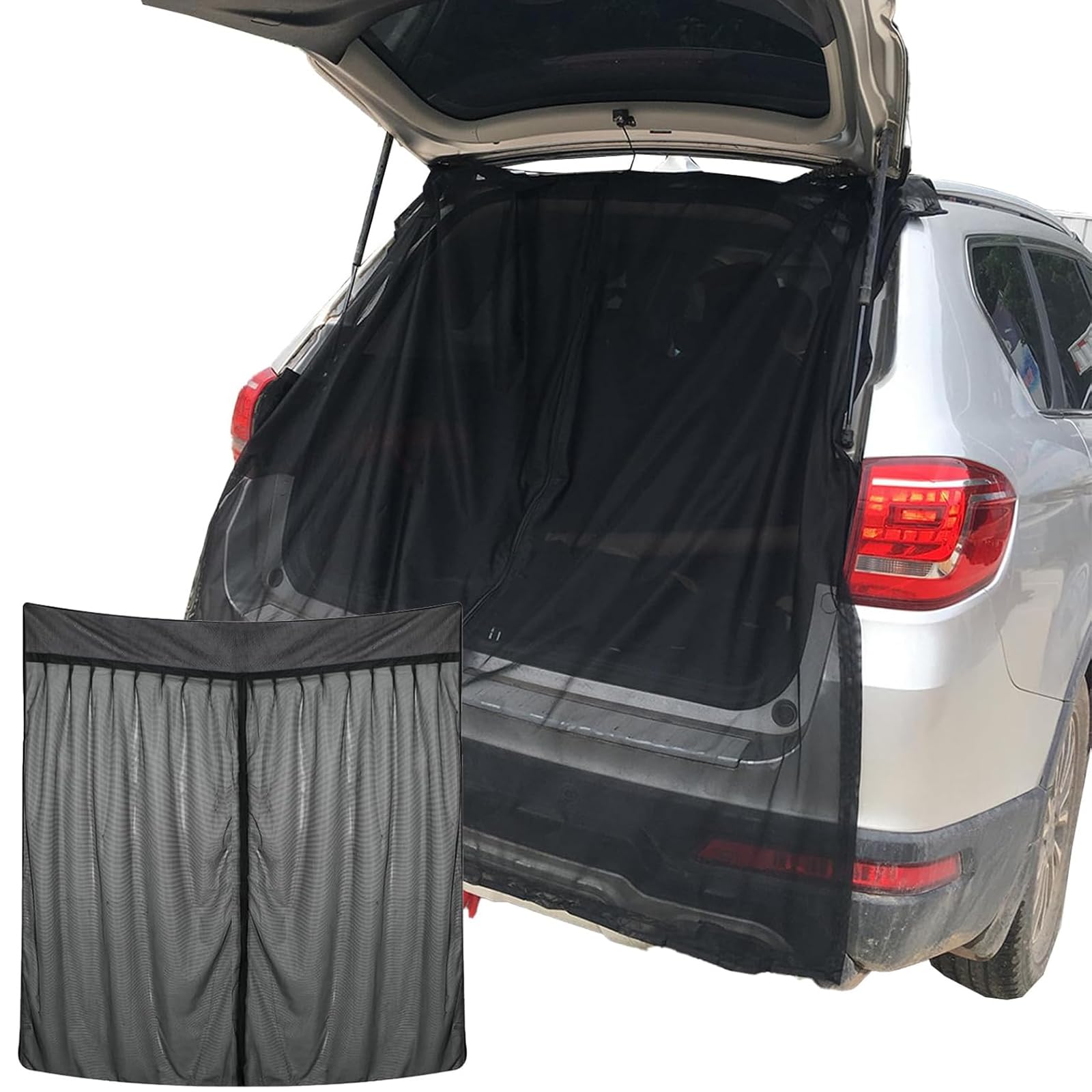 Cubierta para Maletero de Puerta Trasera de Gran Tamaño,Cortinas de Protección Solar Magnéticas 165x210cm,Cortinas Divisorias de Coche,para Coche SUV Autocaravana Caravana Camping