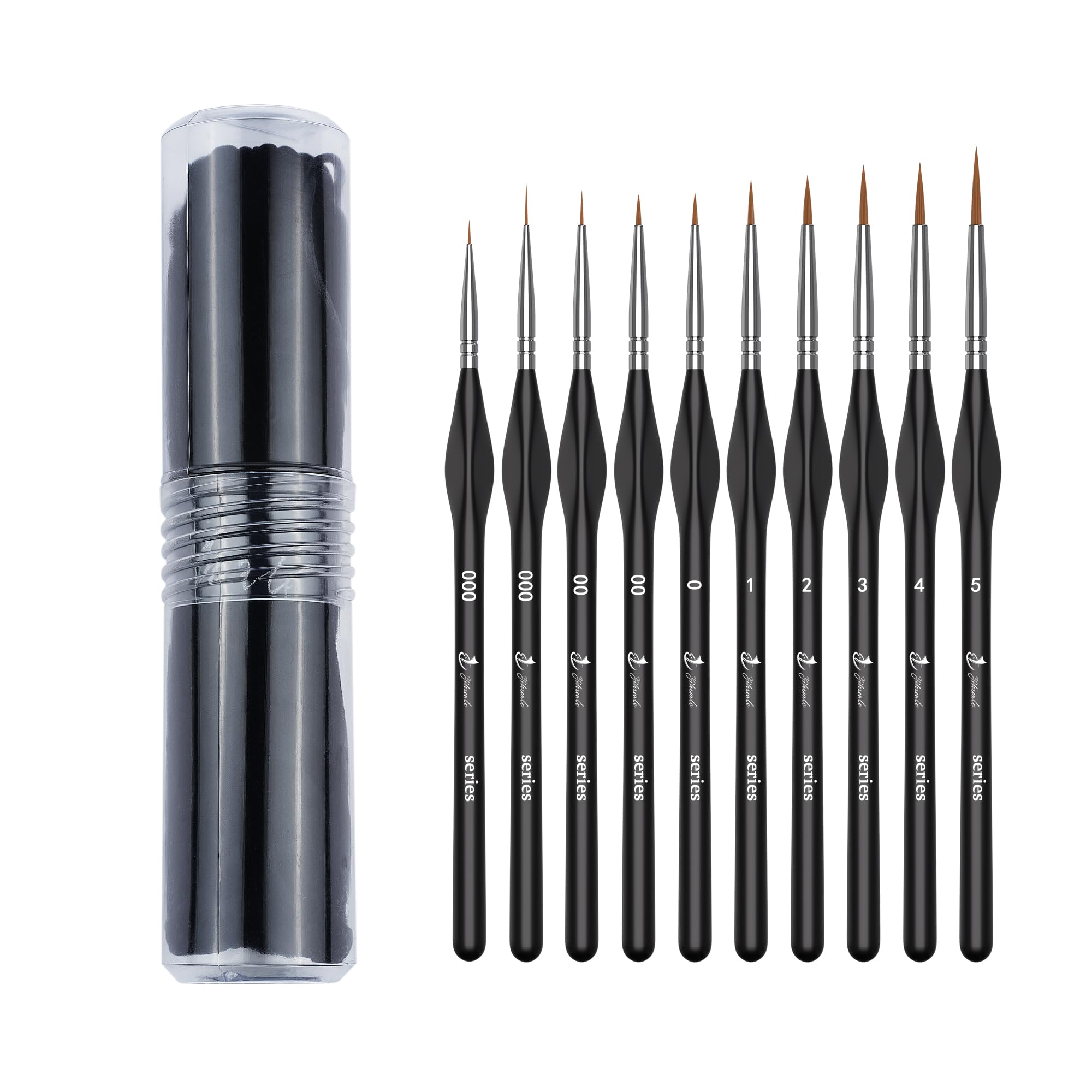 YIHUALE Detail Paint Brushes Set 10pcs, Miniature Brushes for Fine Detailing & Art Painting, Small Paint Brushes for Acrylic, Watercolor, Oil, Models, Line Drawing