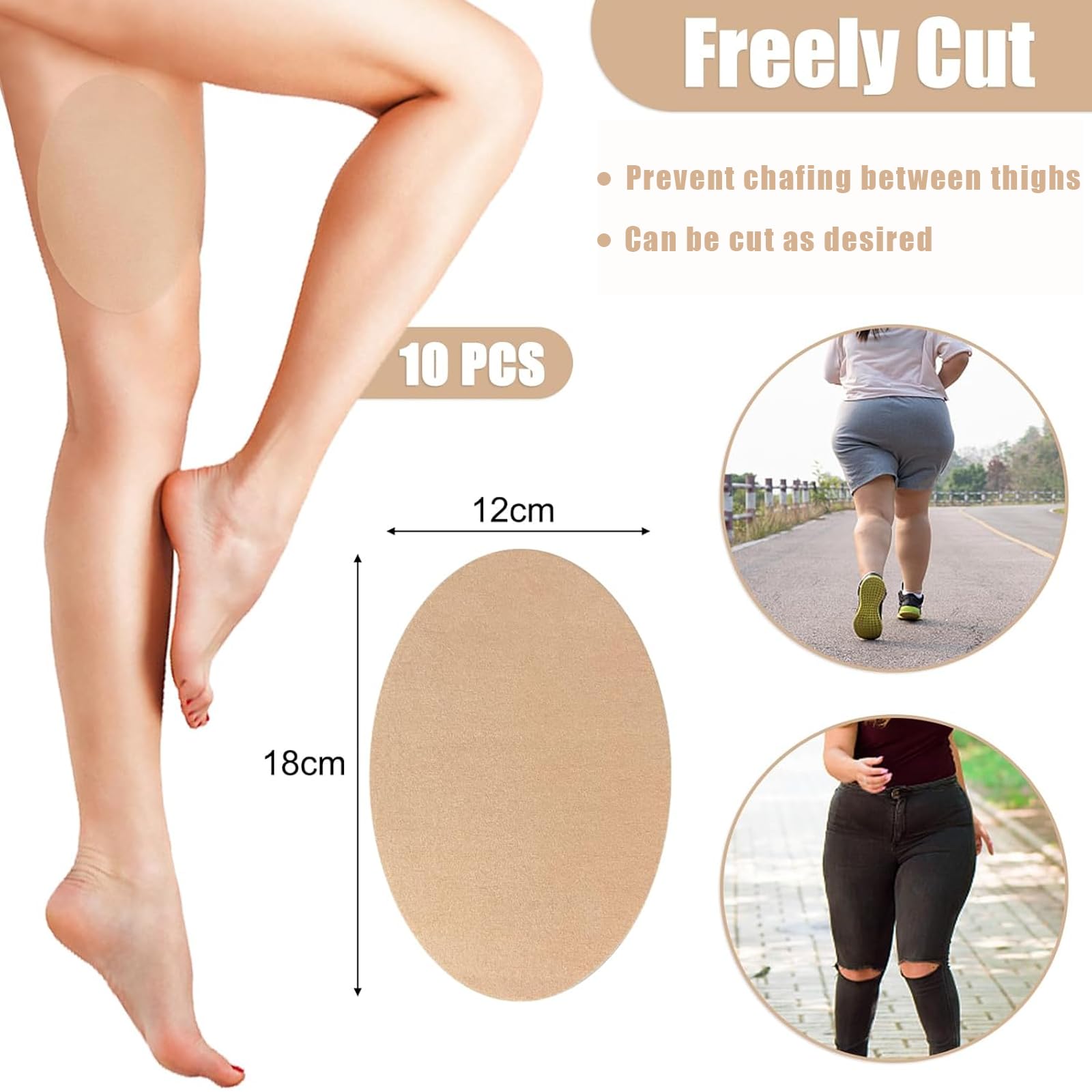 Anti Reibung Band,Anti Reibung Haut Band,Innere Oberschenkel Reibung Band,Atmungsaktive Band für Frauen Körper-10Pcs