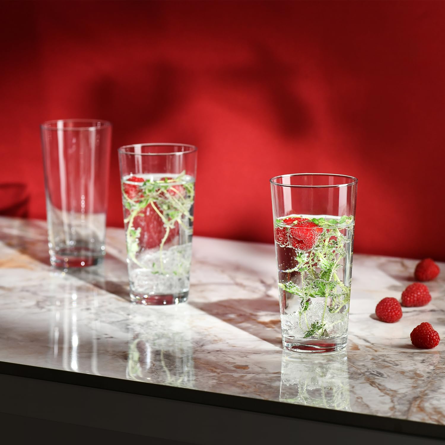Krosno Wassergläser Saftgläser Trinkgläser | Set von 6 | 380 ML | Pure Kollektion | Perfekt für zu Hause, Restaurants und Partys | Spülmaschinenfest (Packung mit 2)