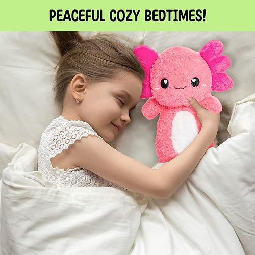 Miniatura 8 de Axolotl - Almohadilla térmica sin perfume para microondas para mujeres y niños, bonita almohada suave y acogedora de felpa calentable con animales