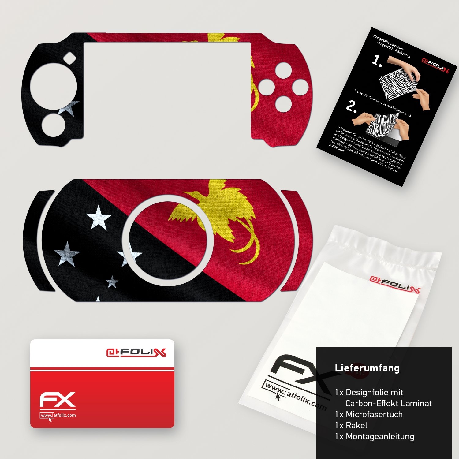 Sony PSP-E1000 / E1004 Design Skin "flag of Papua New Guinea" Decal Sticker for PSP-E1000 / E1004