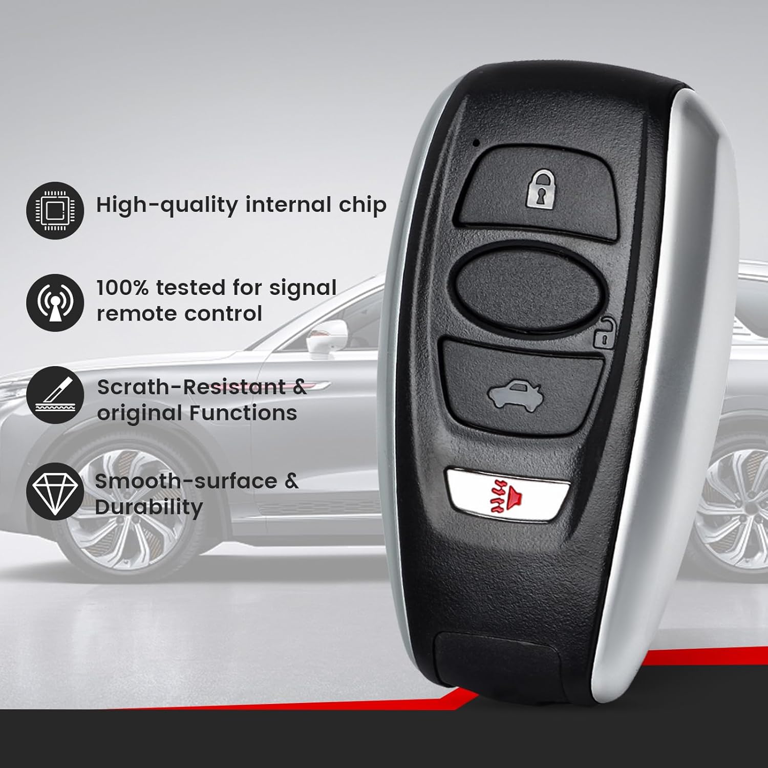 Beefunny Keyless Entry Smart Key Fob for Subaru Ascent Crosstrek Forester Impreza Legacy Outback WRX STI 2018-2024 Remote Car Keyfob Replacement HYQ14AHK