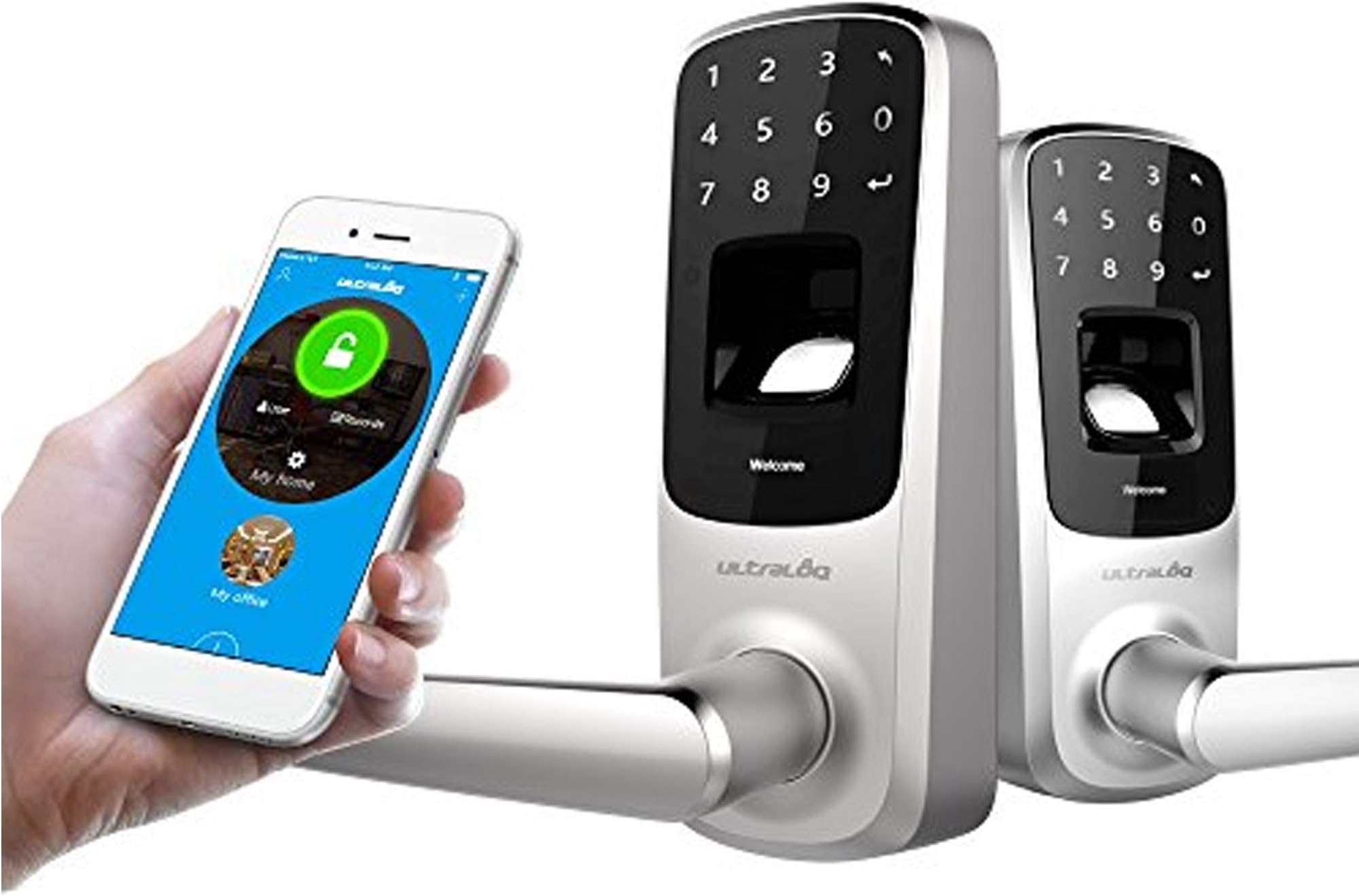2 Pack Ultraloq UL3 BT Bluetooth Enabled Fingerprint and Touchscreen Smart Lock (Satin Nickel)