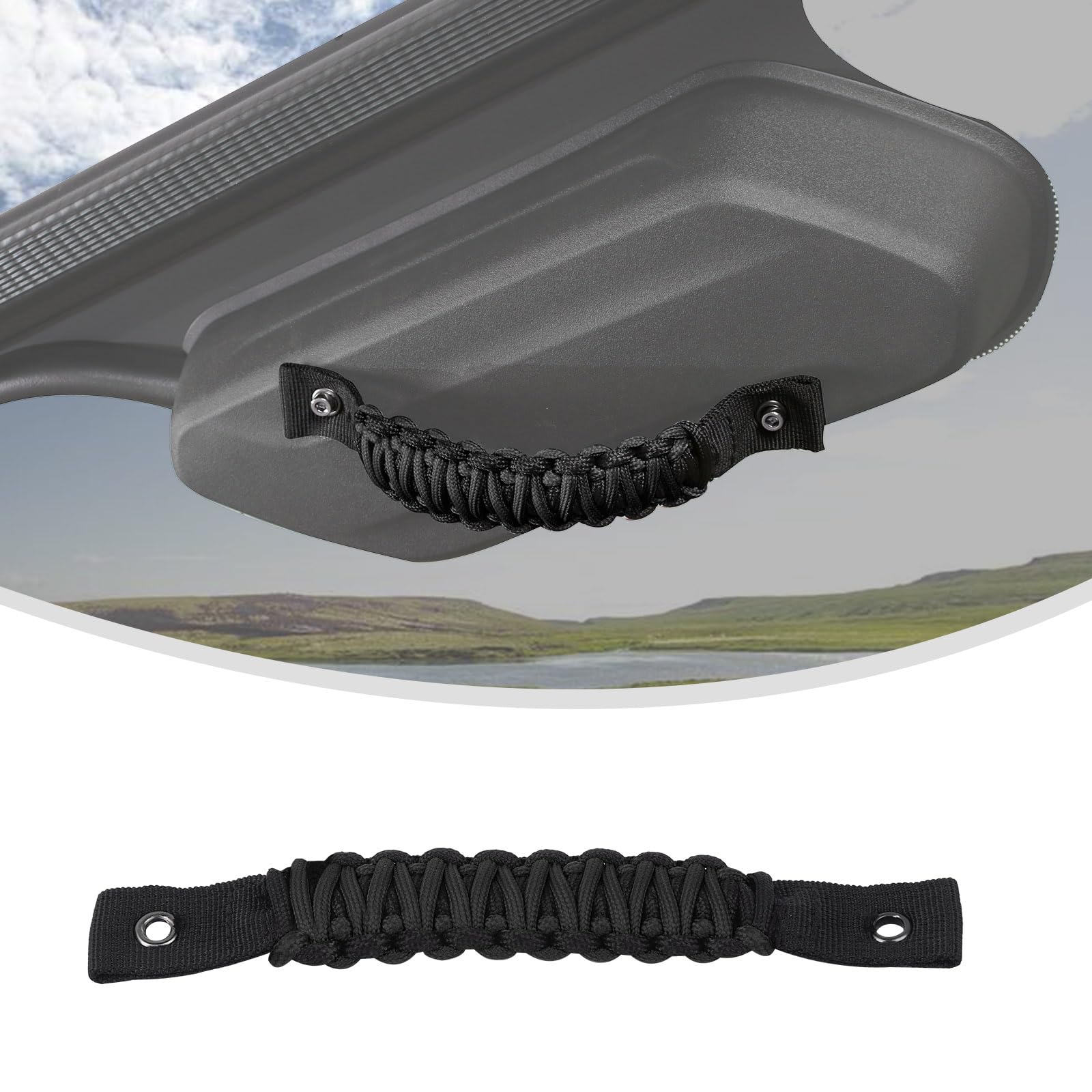 Linskip Grab Handle Rear Window Grip Handle Fit for 2018-2024 Jeep Wrangler JL 4XE Sport Rubicon Sahara Willys Mojave Rubicon, Trunk Handle Assist Support, Interior Accessories, Black/Black