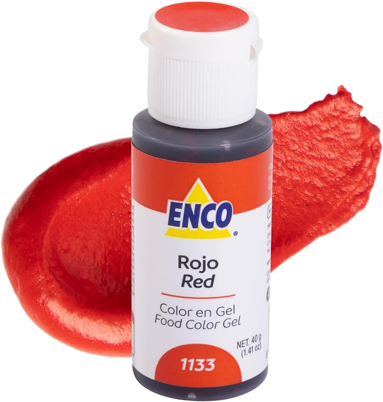 ENCO Gel colorante alimentario rojo 1,41 oz (40 g) concentrado, vegano