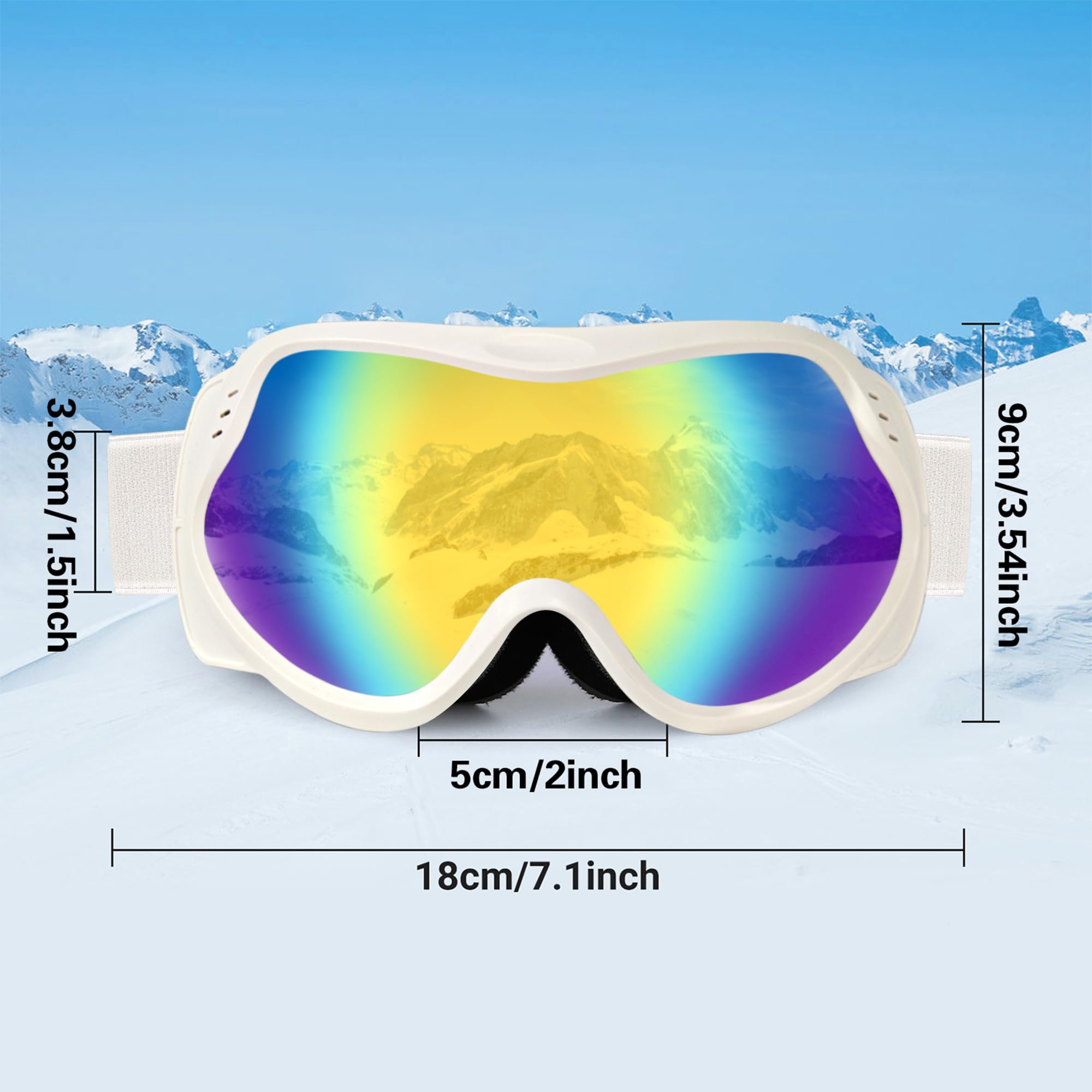 SPEEDEVE Occhiali da Sci Maschera da Snowboard OTG Protezione UV Anti-Nebbia da Donna&Uomo