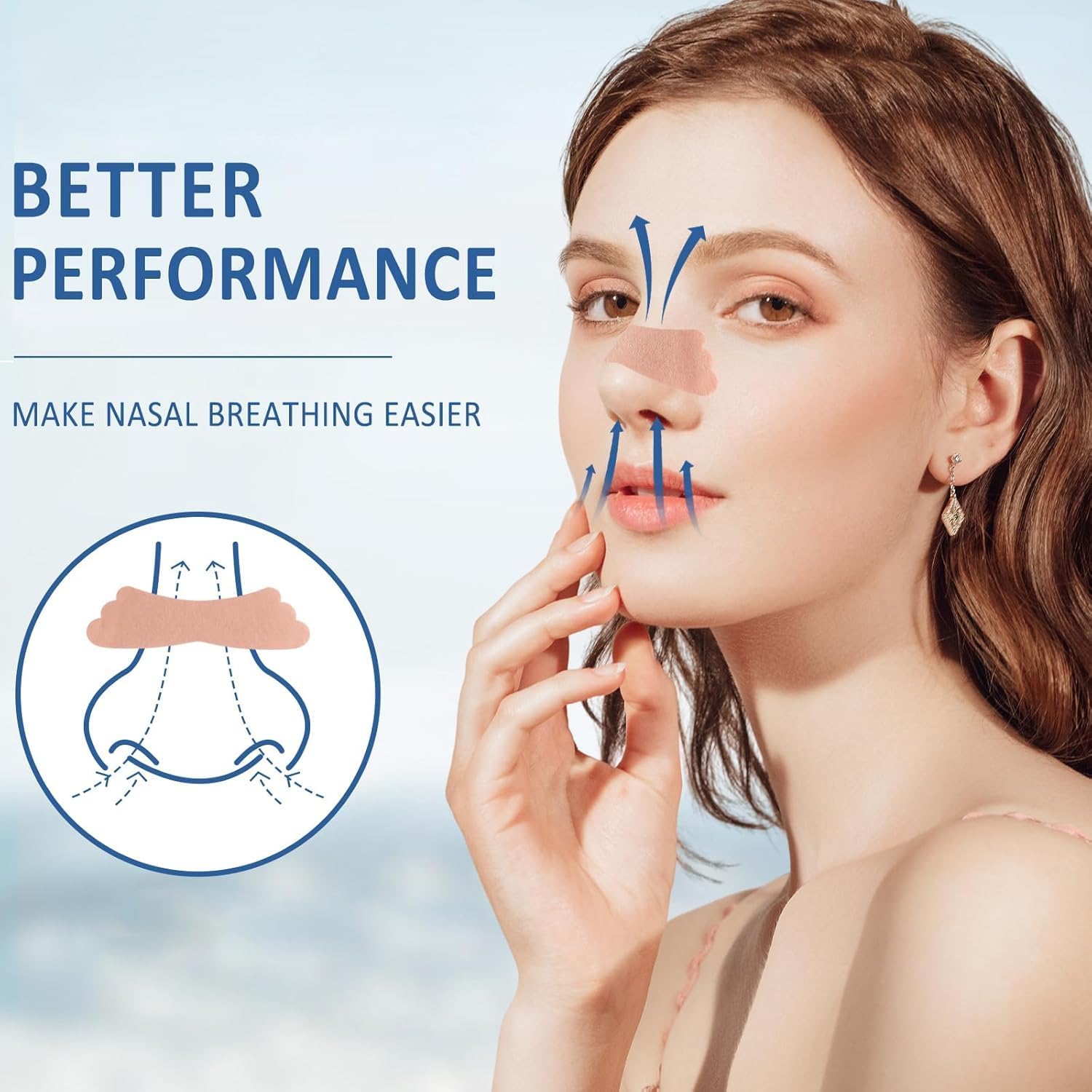 50Pcs Nasal Strips for Snoring, Extra Strength Nose Strips Breathing, Nose Tape for Sports and Sleep, Anti Snoring Strips Help Stop Snoring and Nasal Congestion Relief - Image 8