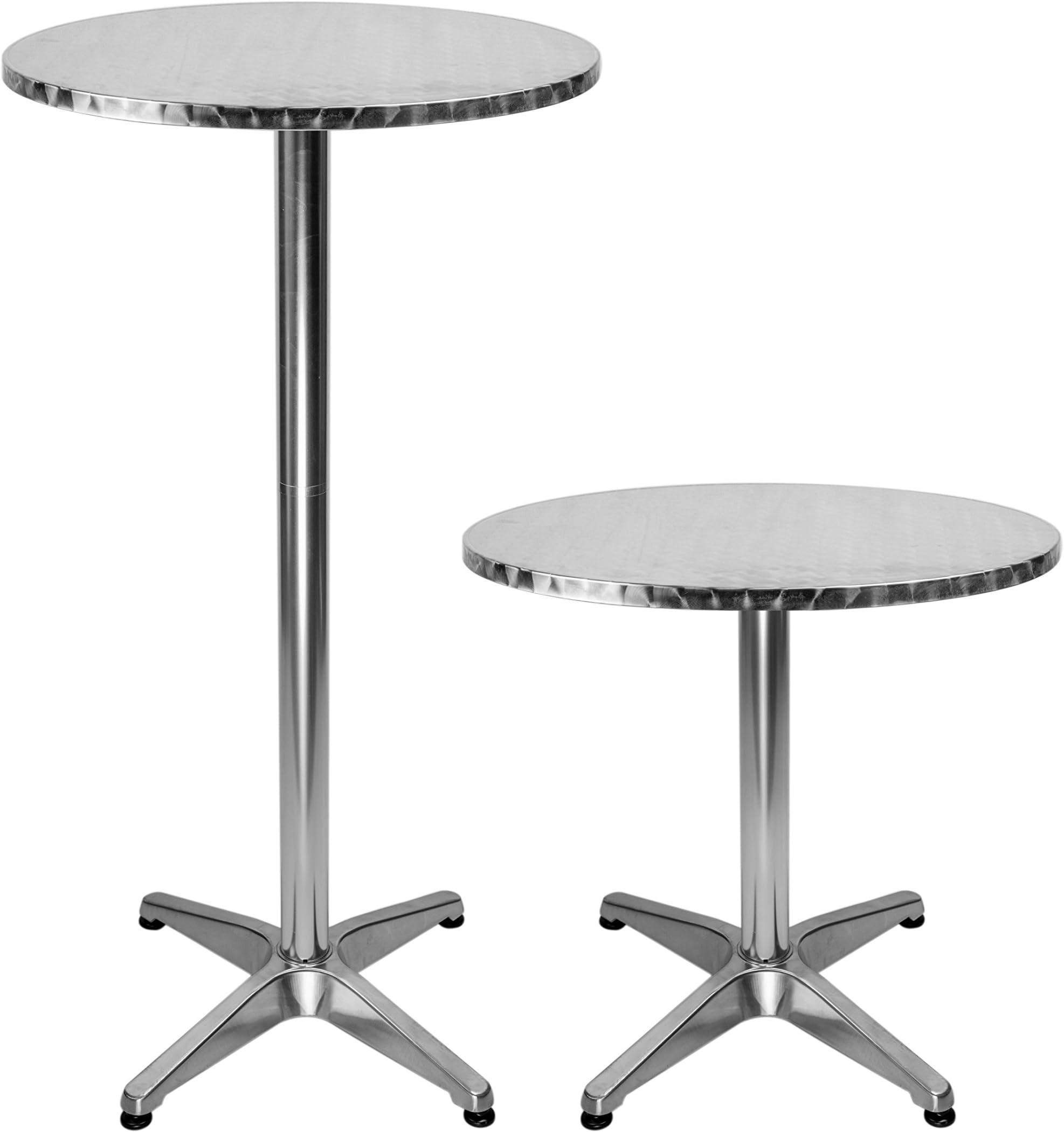 LXDUR Round Bistro Bar Table Aluminium Bar Table with 2 Adjustable Heights 24 Inches High Table …