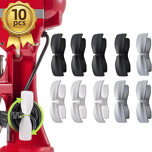 Organizador de cables para electrodomésticos de cocina, paquete de 10 soportes de cable súper adhesivos para mezclador Kitchenaid, envoltura de