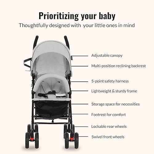 Miniatura 6 de Dream On Me Vista Moonwalk Cochecito, Cochecito Ligero Aprobado por Disney para Niños Pequeños y Bebés, Plegable con Una Sola Mano, Asiento