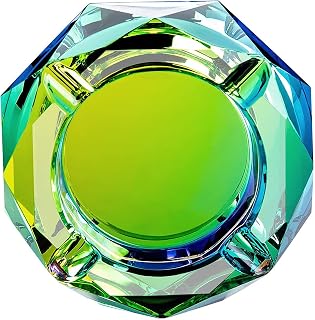 Cigar Ashtray Home Ashtrays - Glass ashtray for Weed Ashtrays for Cigarettes Outdoor Indoor Colorful Crystal Ashtray for Father's Day Gift birthday Gift Christmas Gift
