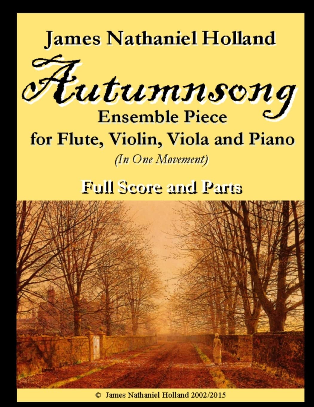 Autumnsong flûte violon alto piano partition imprimée avec matériel d'orchestre complet