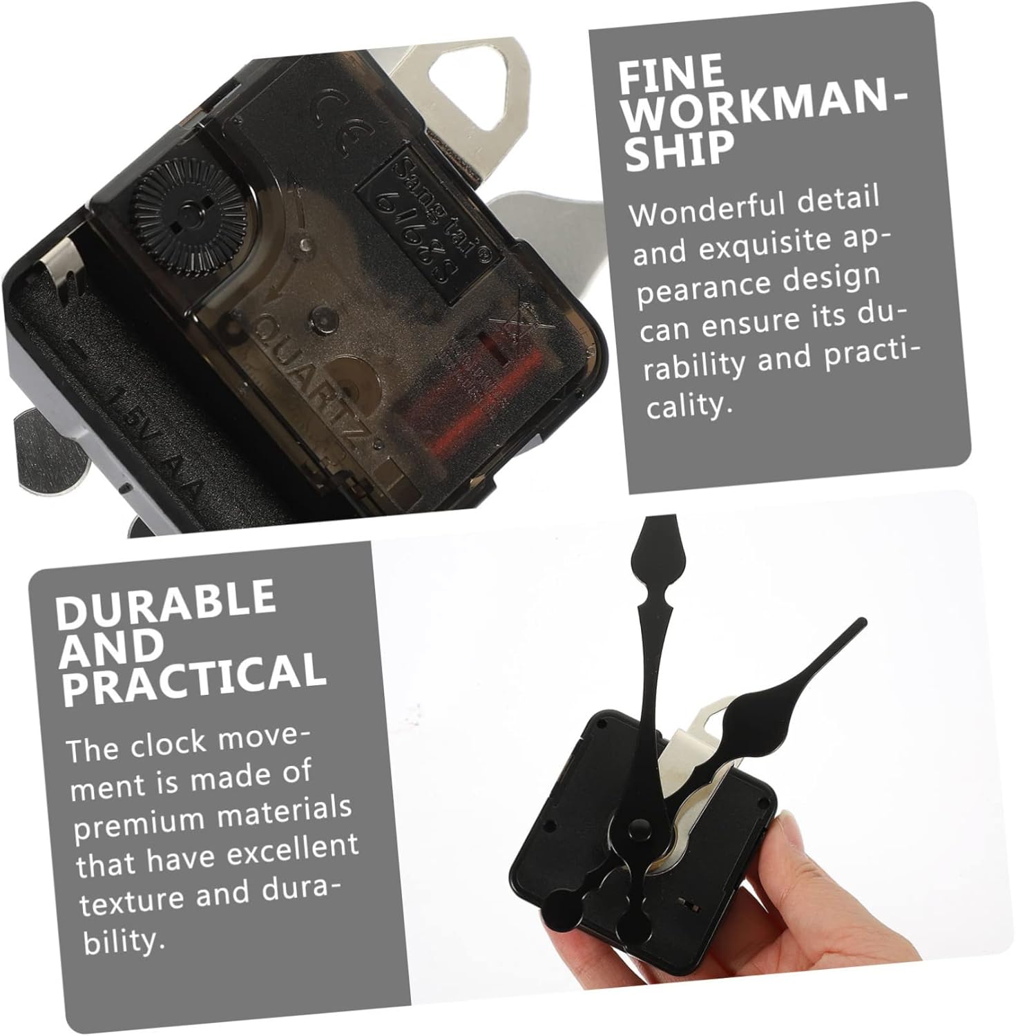 DOITOOL 8 Sets Sturdy Clock Movements Mute Movement for Wall Clocks DIY Accessories