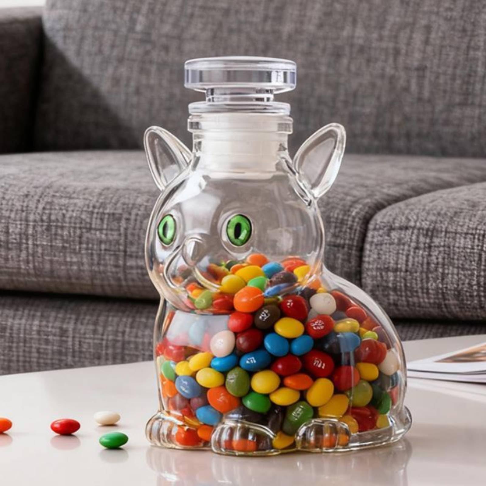 Cats Candy Jar, Cute Airtight Cats Dog Snack Container for Cookies,Candy,Coffee Pods,Pet Treat Jar,Cookie Jars with Lid,Large Animal Shaped Food Storage Kitchen Canister,Pet Lovers Gift