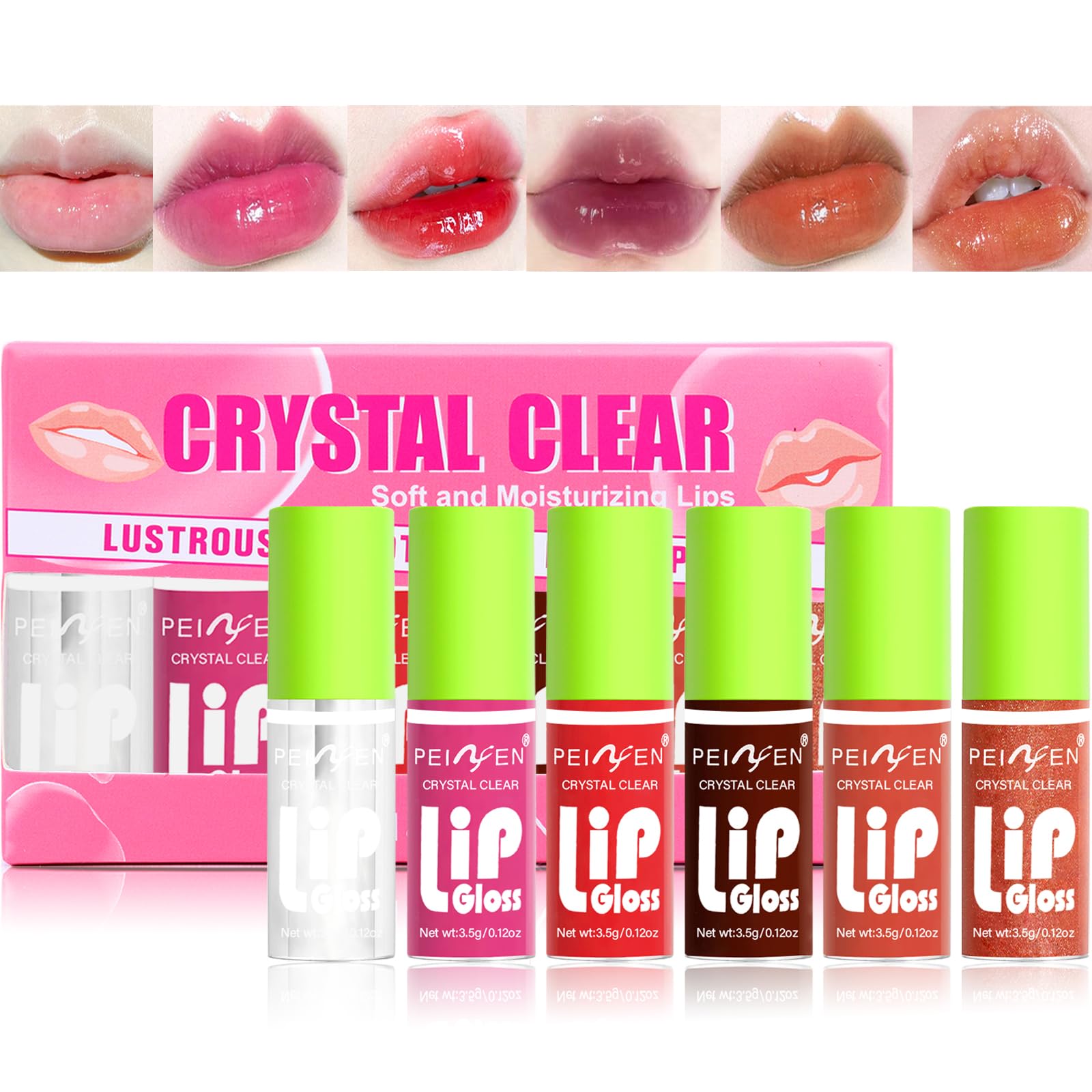 Charm Kiss 6 Colors Mini Lip Oil Drip Lip Stain, Hydrating Lip Glow Oil,Shiny Transparent Toot Plumping Lip Gloss,Korean Fashion Lip GlossLip Oil Tinted for Dry Lips Lip Care Product, Non-Sticky 6pc mini gloss